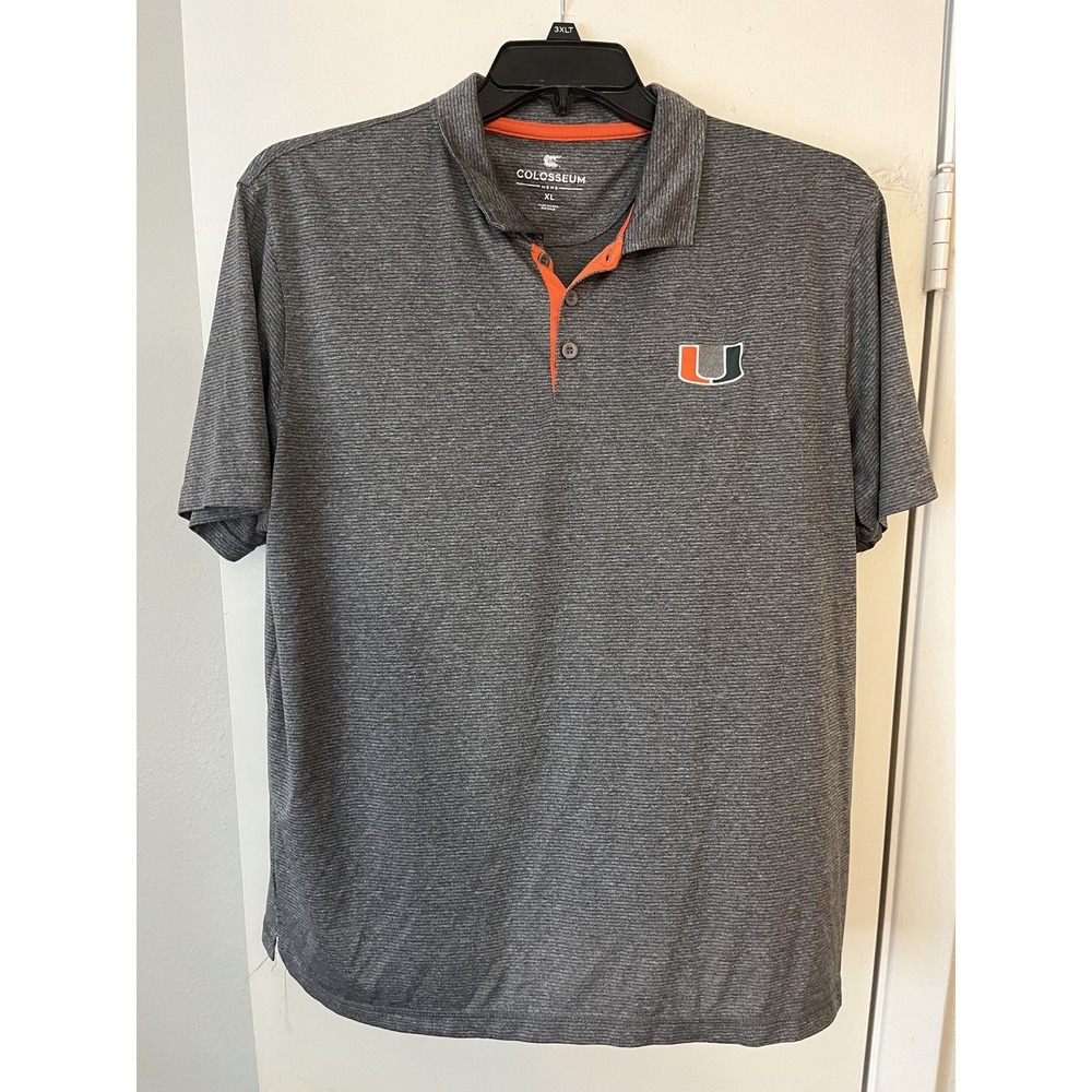 Miami Hurricanes Colosseum Men's Polo Size XL Short Sleeves University of Miami